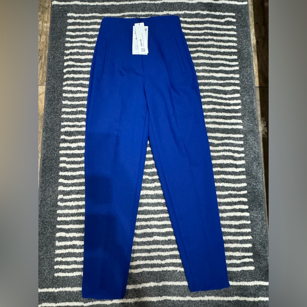 ZARA pants with a high waist blue in color